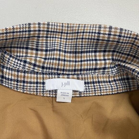 J Jill Blazer Womens Large Beige Plaid Relaxed Academia Fall Neutral Corpcore - Picture 11 of 12